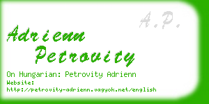 adrienn petrovity business card